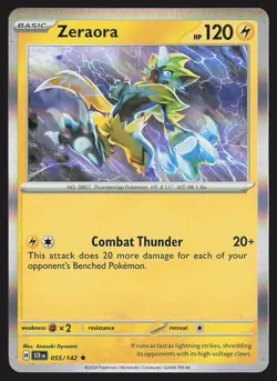 SV07: Stellar Crown Zeraora #055/142 Holo Rare Pokemon Card - Image 1