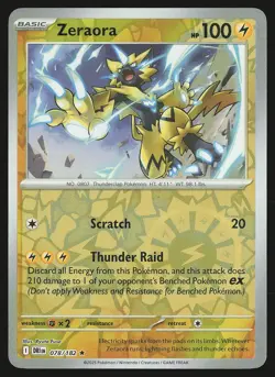 SV10: Destined Rivals Zeraora #078/182 Reverse Holo Pokemon Card - Image 1