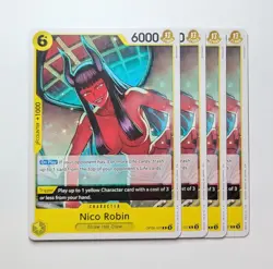 4 x Nico Robin OP09-107 Non Holo Learn Together One Piece TCG Card Playset NM - Image 1