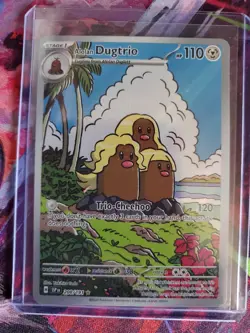 Pokemon TCG Alolan Dugtrio Card 208/191 Surging Sparks Illustration Rare - Image 1