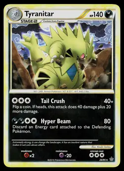 Pokemon Card - Tyranitar Unleashed 26/95 Rare Non-Holo - Image 1