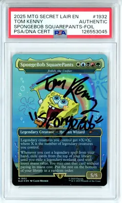 PSA Signed Tom Kenny SpongeBob SquarePants (Rainbow Foil) Secret Lair Drop Foil - Image 1
