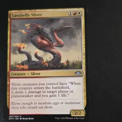 Magic: The Gathering Lavabelly Sliver Modern Horizons Creature Red White 207 - Image 1