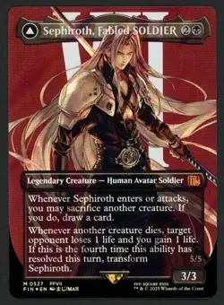 ***Surge FOIL Borderless Sephiroth, Fabled SOLDIER* MTG Final Fantasy Kid Icarus - Image 1