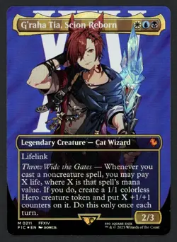 ***Surge FOIL Borderless Graha Tia, Scion Reborn*** MTG Final Fantasy Kid Icarus - Image 1