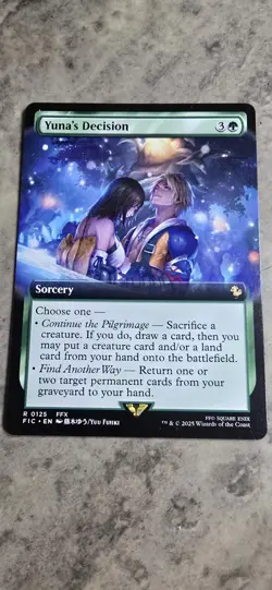 Yuna's Decision (Extended Art) Commander: Final Fantasy Regular Rare MTG NM - Image 1