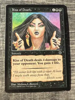 1 x Kiss of Death - Portal Second Age - Light Play - MTG - Image 1