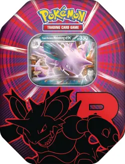 Pokemon TCG Team Rocket Tin Box - Nidoking-ex Collector Tin with Booster Packs - Image 1