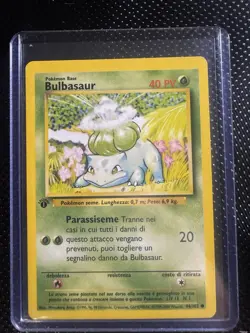 Pokemon TCG Bulbasaur First Edition Base Set, Excellent Condition (Italian) - Image 1
