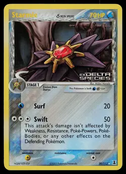 Pokemon Card - Starmie Delta Species 30/113 Rare Reverse Holo Stamped - Image 1