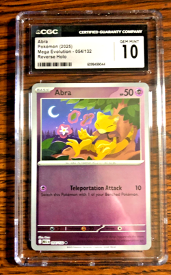 Abra Reverse Holo Common #054 - CGC GEM MINT 10 - Mega Evolution - Pokemon TCG - Image 1