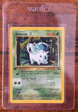 1999 Pokemon Nidoran F 1st Edition 57/64 Jungle TCG - Image 1