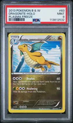 2013 POKEMON PLASMA FREEZE DRAGONITE #83 HOLO PSA 9 MINT #113812532 - Image 1
