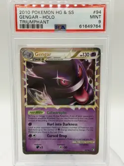 2010 Pokemon HG & SS Gengar (Prime) 94/102 Triumphant Holo PSA 9 - Image 1