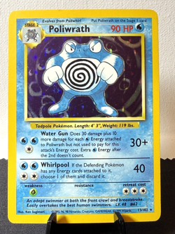 Pokemon TCG: 1999 Base Set Unlimited Poliwrath 13/102 Holo Rare MP - Image 1