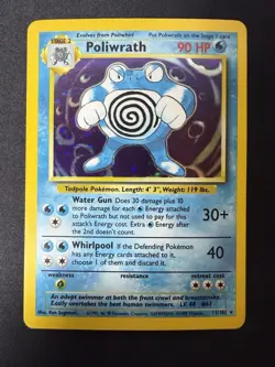 Pokemon TCG: 1999 Base Set Unlimited Poliwrath 13/102 Holo Rare MP - Image 5
