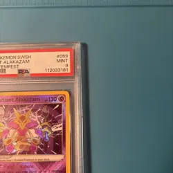2022 POKEMON SWORD & SHIELD SILVER TEMPEST #059 RADIANT ALAKAZAM PSA 9 - Image 4