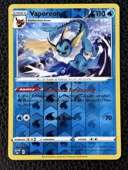 Vaporeon- Pokemon TCG 030/185 Vivid Voltage Cosmos Reverse Holo Rare - Image 1