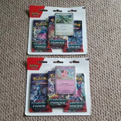 Pokemon TCG Sealed Temporal Forces 3 Pack Blister x 2 Cleffa Cyclizar - Image 1