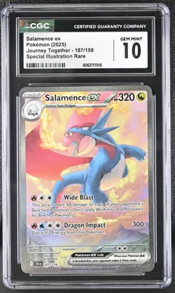 Pokemon Journey Together Salamence EX Sir 187/159 GM 10 CGC Low Population - Image 1