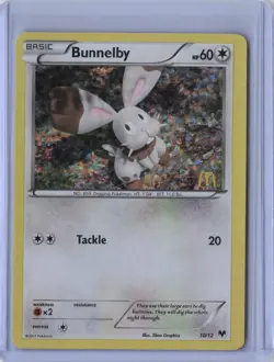 Bunnelby 10/12 McDonald's 2014 Pokemon Promos Holo Rare Pokemon TCG - NM - Image 1