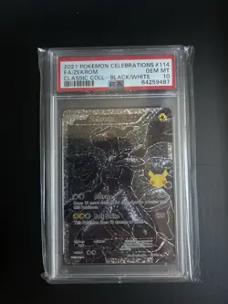 2021 POKEMON CELEBRATIONS FULL ART ZEKROM BLACK/WHITE 114/114 PSA 10 GEM MINT - Image 1