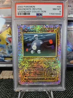 Magnemite Reverse Foil 2002 Pokemon Legendary Collection PSA NM-MT 8 - Image 1