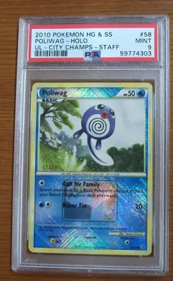 Poliwag 58/95 Staff Promo City Championships PSA Mint 9 Pokemon TCG - Image 1