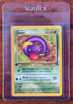 1999 Pokemon Ekans 1st Edition 46/62 Fossil Regular TCG - Image 1