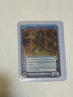 Chaotic TCG First Edition Maxxor Good Stats Card In Bad Shape Ultra Rare Holo - Image 1