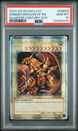 2010 Yu-Gi-Oh! The Winged Dragon Of Ra Quarter Century Secret #LC01-EN003 PSA 10 - Image 1