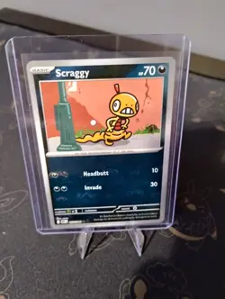 Scraggy Pokemon Card 057/086 Masterball Pattern SV White Flare NM Condition - Image 1