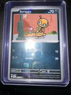 Scraggy Pokemon Card 057/086 Masterball Pattern SV White Flare NM Condition - Image 1