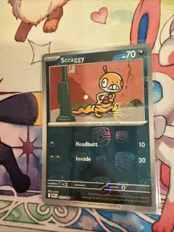 Pokemon TCG Scraggy (Master Ball Pattern) 057/086 SV11W: White Flare Holo M/NM - Image 3