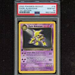 PSA 10 1st Edition DARK ALAKAZAM 1999 GEM MINT! Pokemon Jungle 27 Rare WOTC CARD - Image 1