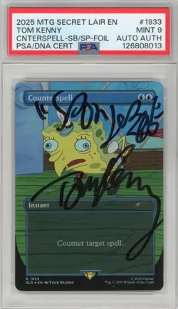 PSA MINT 9 Signed Tom Kenny Counterspell (1933) (Rainbow Foil) - Image 1