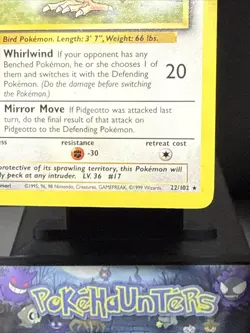 Pokemon Card Pidgeotto 22/102 Rare Base Set WOTC Light Play - Image 4