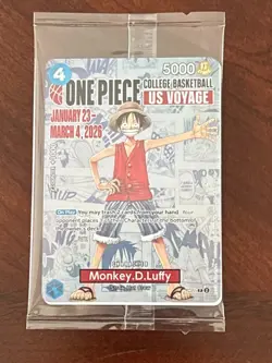 Monkey D. Luffy College Basketball One Piece Card Game Promo Card and Poster - Image 1