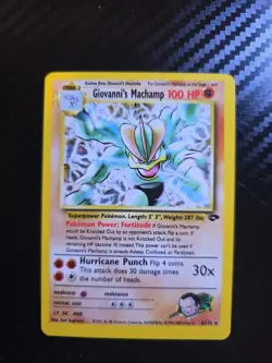 Pokemon TCG Holo Rare Card Giovanni's Machamp 6/132 Gym Challenge - Image 1