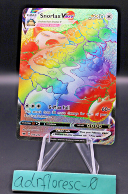 Snorlax Vmax 206/202 Sword & Shield NM Secret Rainbow Rare Full Art Pokemon Card - Image 1