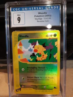 Weedle cgc 9 MINT REVERSE HOLO Skyridge 2002 E-Reader 115/144 psa card Pokemon - Image 1
