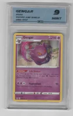 Pokemon Card Gengar 2020 graded Sword and Shiled CAG 9 mint htf! - Image 1