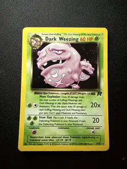 Dark Weezing Pokemon Card. Team Rocket Set, Unlimited. 14/82. - Image 1