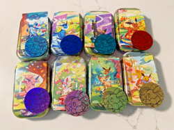 Pokemon Prismatic Evolutions Mini Tins (8) - Tins only + Coin + Card (no packs) - Image 2