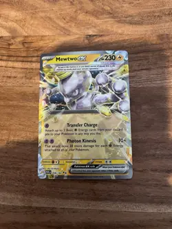 Pokemon TCG Mewtwo EX Paradox Rift Holo Card 058/182 Double Rare - Image 1