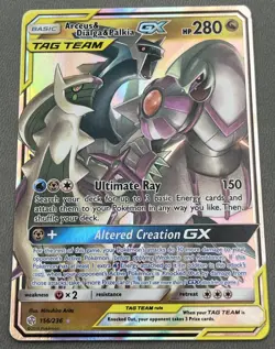 Arceus & Dialga & Palkia GX 156/236 Ultra Rare Cosmic Eclipse Pokemon Card - Image 1