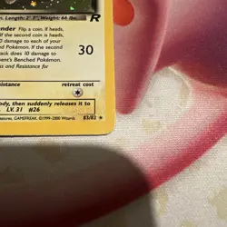 Dark Raichu 83/82 Team Rocket Pokemon Card - Vintage WOTC - LP/EXC - Image 5