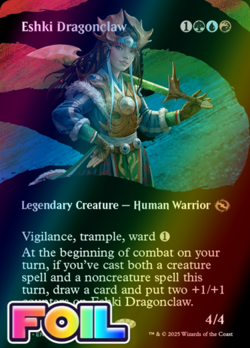 x1 Eshki Dragonclaw TDM MTG 356 FOIL SHOWCASE BORDERLESS RARE M/NM 1x - Image 1