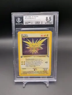 BGS 8.5 Zapdos 15/62 Holo Pokemon Fossil 1st Edition - Image 1