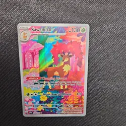 Pokemon TCG Sawsbuck 166/162 SV05: Temporal Forces Holo Illustration Rare - Image 1